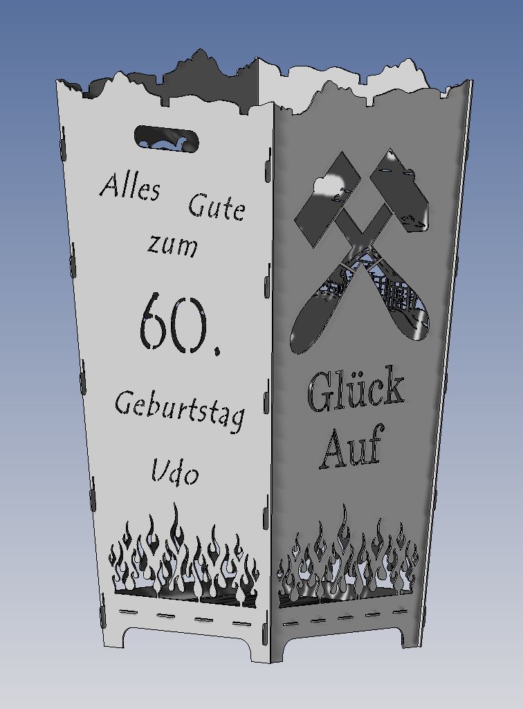 108-FK Feuerkorb Alles Gute zum 60.