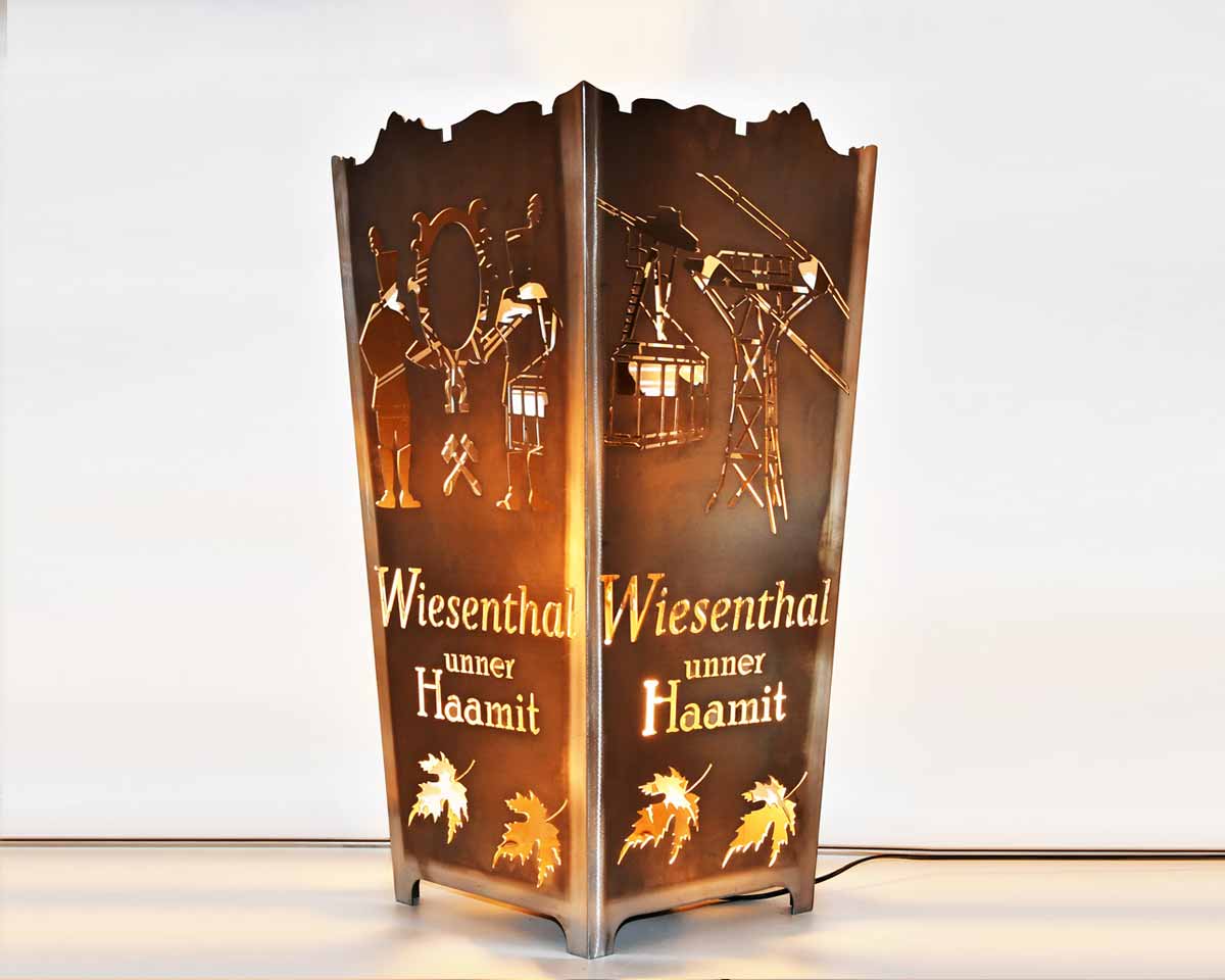 077-FK  Feuerkorb Motiv "Wiesenthal unner Haamit"