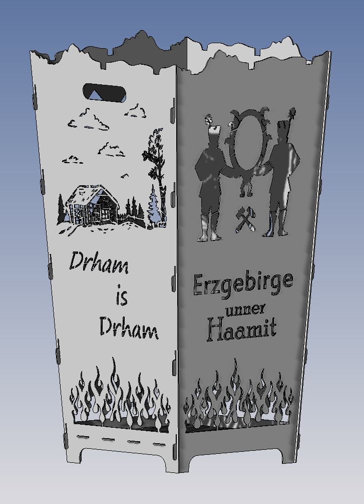 106-FK Feuerkorb "drham is drham" Erzgebirge